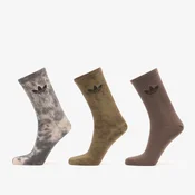 Nogavice adidas Tie Dye Crew Socks 3 Pairs Carbon/ Focus Olive/ Shadow Olive M