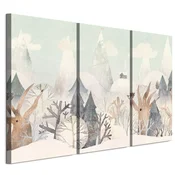 shumee Slika na italijanskem platnu 90 x 60 cm triptih - skandinavski slog - narava Slika na italijanskem platnu 120 x 80 cm triptih - skandinavski slog - narava