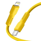 FOREVER Forever, Polnilni kabel 2.4A in sinhronizacija USB-C na Lightning 27W 1,8m, Rumena, (5000191759)