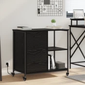 Vidaxl Pisarniška omara Črni hrast 76 x 41 x 72 cm Konstruiran les