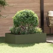 Vidaxl Robovi trave 100 x 60 x 35 cm Jeklo Olivno zelena
