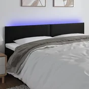 Vidaxl vidaXL LED vzglavje postelje črno 180x5x78/88 cm umetno usnje