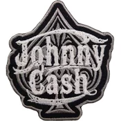 Johnny Cash Spade Iron-On Patch Black