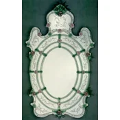 Casa Padrino luxury baroque mirror green/purple - Magnificent wall mirror in the venetian style - Castle furniture - Baroque furniture - Luxury furniture in baroque style - Made in Italy