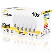 LUMILED 10x LED žarnica E27 svečka B35 5W = 40W 470lm 3000K topla 180°