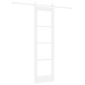 vidaXL drsna vrata s kompletom dodatkov bela 61x198.5 cm trd les bor