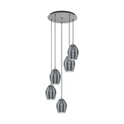 Eglo 39567 - Luster na sajli ESTANYS 5xE27/60W/230V dimljena