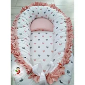 Bubamara037 Gnezdo za bebe sa karnerom Srca, Roze
