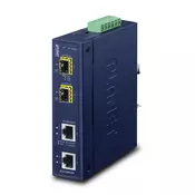 PLANET IP30 Industrial 2-port network media converter Blue