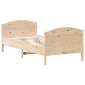 Vidaxl Posteljni okvir brez vzmetnice 100x200 cm trdna borovina