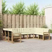 Set vanjskih sofa s jastukom 9 pcs Bijela i krem