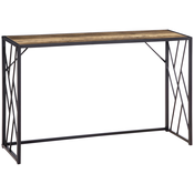 HOMCOM HOMCOM Industrijski stil konzolna mizica v predsobi, vintage pohištvo iz jekla in lesa, 120x35x75cm, rjava barva, (20745646)