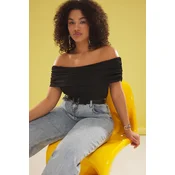 Trendyol Curve Ženska bluza Tbbss25Af00031, Crna