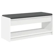 Vidaxl Haldna klop Bela 103 x 38 x 45 cm Oblikovan Les in Tkanina