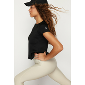 Trendyol Black Reflective Print Detailed Knitted Sports T-Shirt