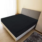 Plahte s gumicom od žerseja 2 kom crne 90 x 200 cm pamucne