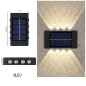 KJB Solarna stenska svetilka gor/dol, 8 LED, topla bela svetloba, 1 kos
