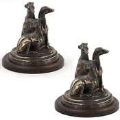 shumee Whippet, angleški hrt - kipec psa, figurica na belem podstavku, pokal za pasjo razstavo Art-Dog