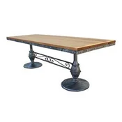 Casa Padrino Art Nouveau Garden Dining Table Brown/Black 120 x 80 x H. 76 cm - Rectangular garden table with solid wood table top - Art Nouveau Gastronomy & Garden Furniture