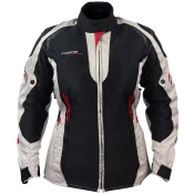 Ženska motoristicka jakna Roleff Mesh crno-bež-crvena