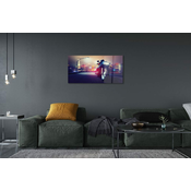 tulup.si Slika na akrilnem steklu Motorcycle mesto nebo 120x60 cm 4 obešalnika