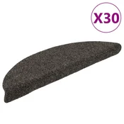 Vidaxl Preproge za stopnice samolepilne 30 kosov 56x17x3 cm antracitne polkrožne