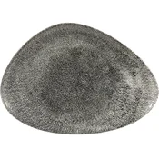 CHURCHILL Raku Quartz Black plitev krožnik, trikotne oblike, dolžina: 356 mm (6 kos)