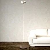 Top Light Prilagodljiva talna svetilka PUK FLOOR, mat krom, 2 luči. - Dnevna soba/jedilnica - Dizajn - prozorno, belo matirano - Kovina