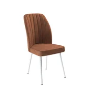 Hanah Home set trpezarijskih stolica Platinum 4 kom, terakota tkanina Jerry, bele metalne noge
