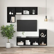 Set TV komoda Crni hrast 37 x 37 x 107 cm Konstruirano drvo
