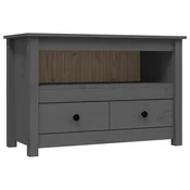 Vidaxl TV omarica siva 79x35x52 cm trdna borovina