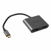 Akasa USB-C auf Dual HDMI MST Adapter - 4K@60Hz, 4K@30Hz dual AK-CBCA26-18BK