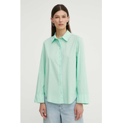 Bombažna srajca Marc OPolo ženska, zelena barva, 402092142331