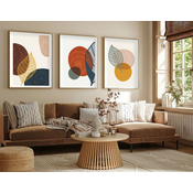 SET 3x Slika v fotookvirju 50x70 cm barven