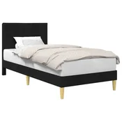 Vidaxl Konstrukcija postelje z vzglavjem Črna 90 x 190 cm Blago