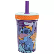 shumee Disney Stitch - Dropsafe skodelica brez konice s silikonsko slamico iz kolekcije Aloha 370 ml