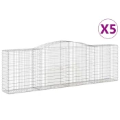 Lucne gabionske košare 5 kom 400x50x120/140cm pocincano željezo