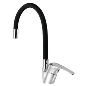 AQUALINE Elegantna kuhinjska armatura KASIOPEA 35 s prilagodljivim izlivom, krom/črna mat