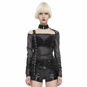 Gothic in punk majica moška - Women's Punk Stand Collar Slash - DEVIL FASHION - TT234