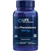 Life Extension Life Extension, D, L-fenilalanin, izboljševalec razpoloženja, 500 mg, 100 veganskih kapsul