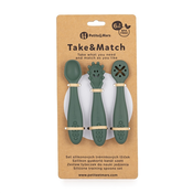 PETITE&MARS Set 3 silikonskih žličk za trening Take&Match Misty Green 6m+