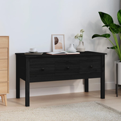 Stolic za kavu crni 102x49x55 cm od masivne borovine