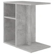 Vidaxl Stranska mizica betonsko siva 50x30x50 cm iverna plošča