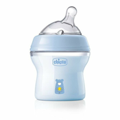 CHICCO Plasticna bocica Nat Feeling 150ml 0m+ Plava + Silikon