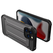 HURTEL Hibridni oklep etui iPhone 14 Pro oklepni hibridni ovitek črn