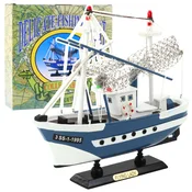 Kolekcionarska maketa ribarskog broda Lady Blue 24x23cm - plavi