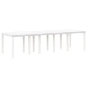 Vidaxl Vrtna miza Bela 300 x 100 x 73 cm poli ratan