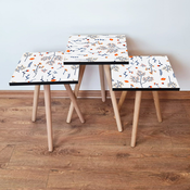 HANAH HOME Set 3 stocica 3Shp172 White