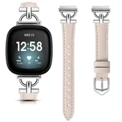 INF Usnjen pašček za uro Fitbit Versa 4/3/Sense - roza, (21839177)