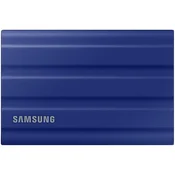 SAMSUNG T7 Shield Ext SSD 1000 GB USB-C blue 1050/1000 MB/s 3 yrs, included USB Type C-to-C and Type C-to-A cables, Rugged storage featuring IP65 rate